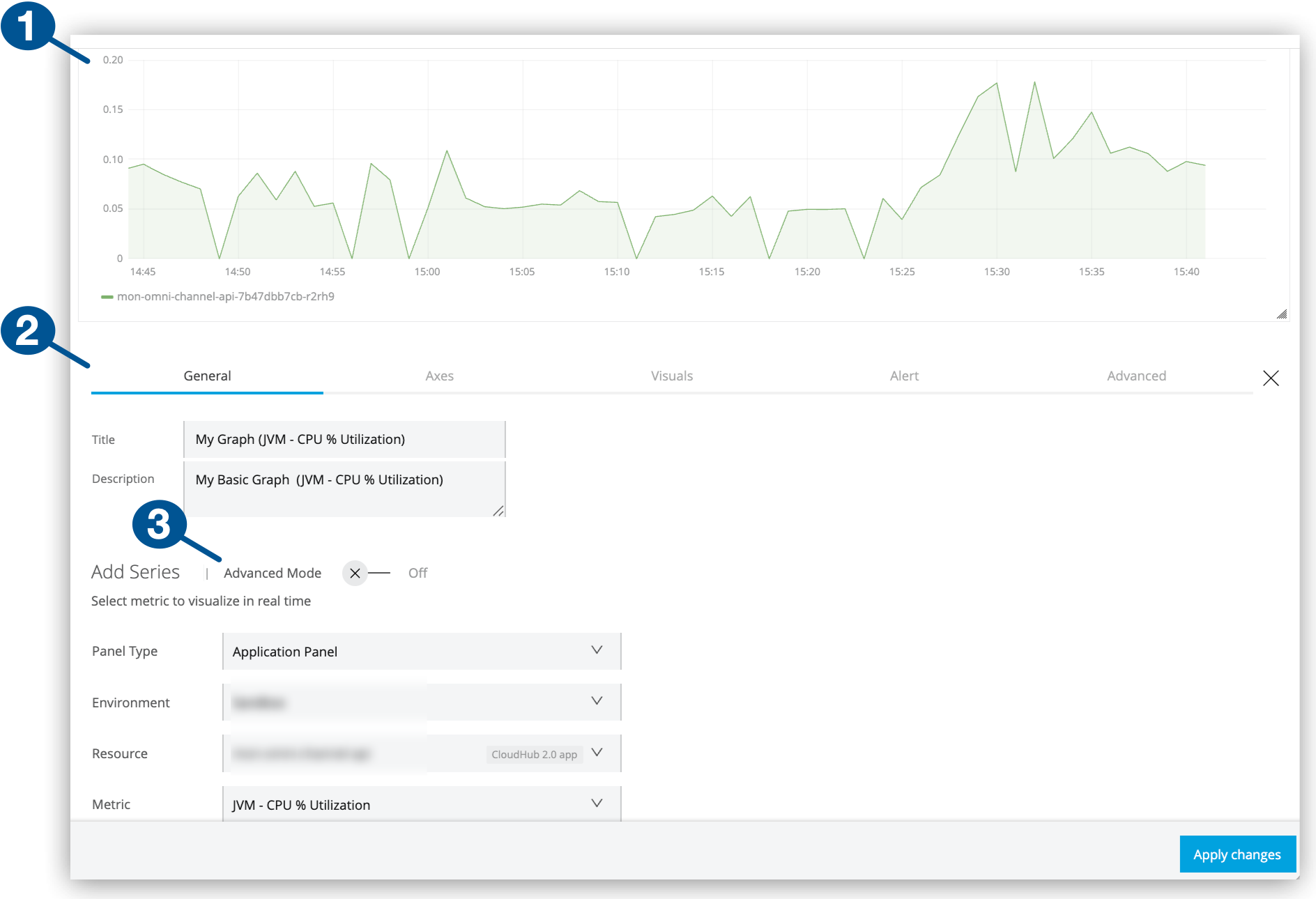 Graph configuration view